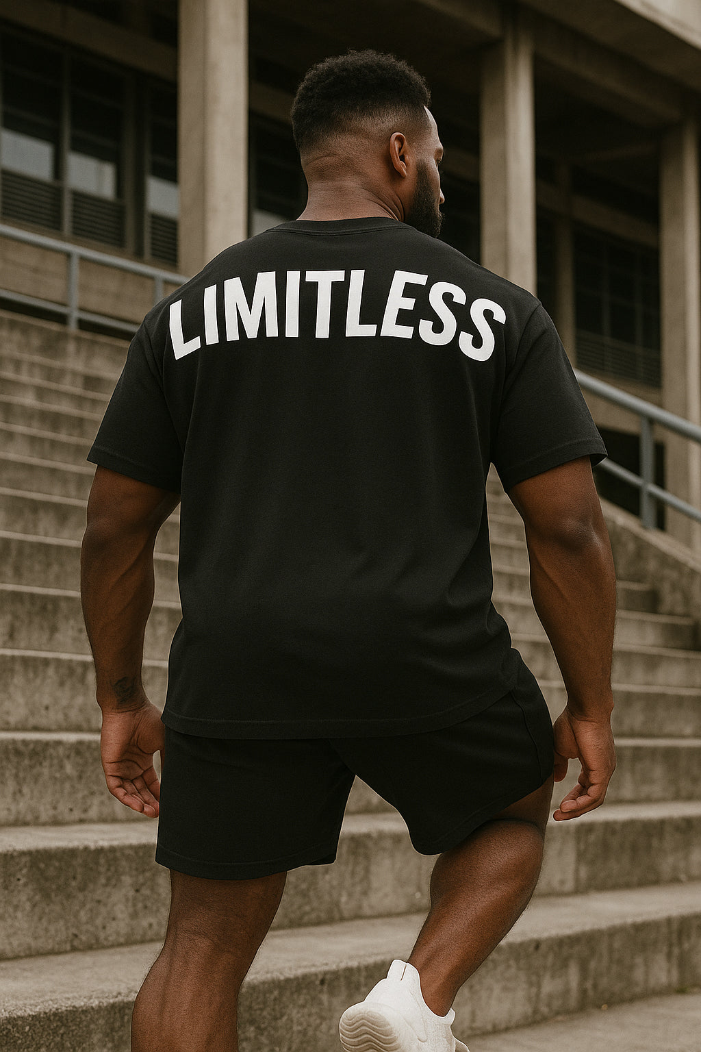 Men’s Black Oversized "LIMITLESS" Gym T-Shirt