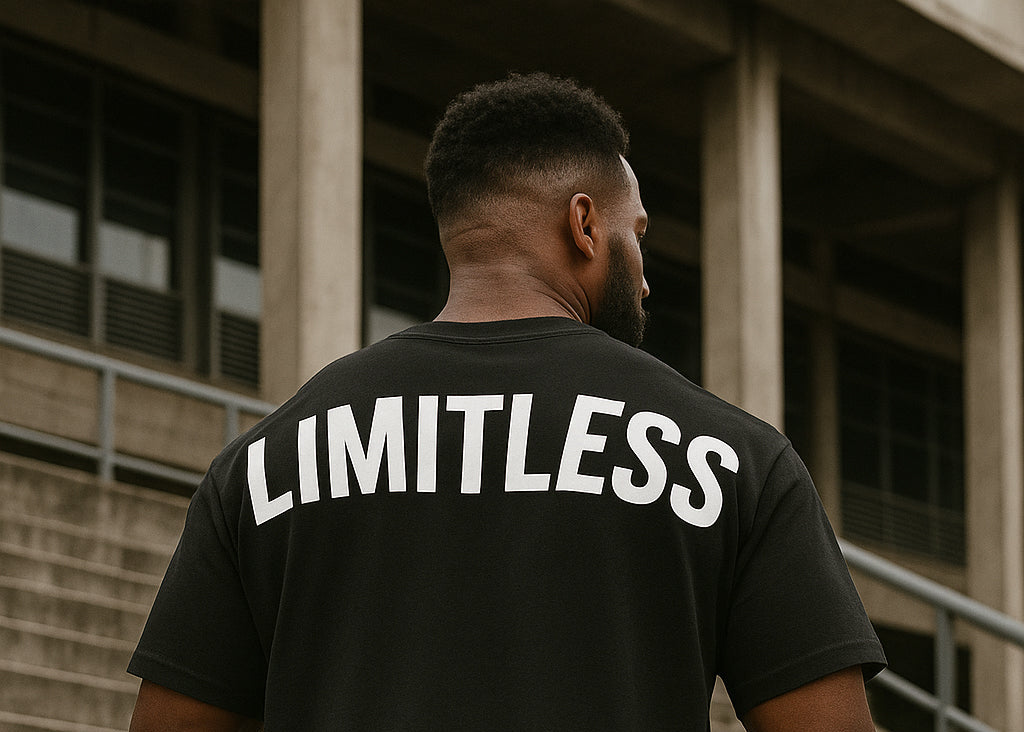 Men’s Black Oversized "LIMITLESS" Gym T-Shirt
