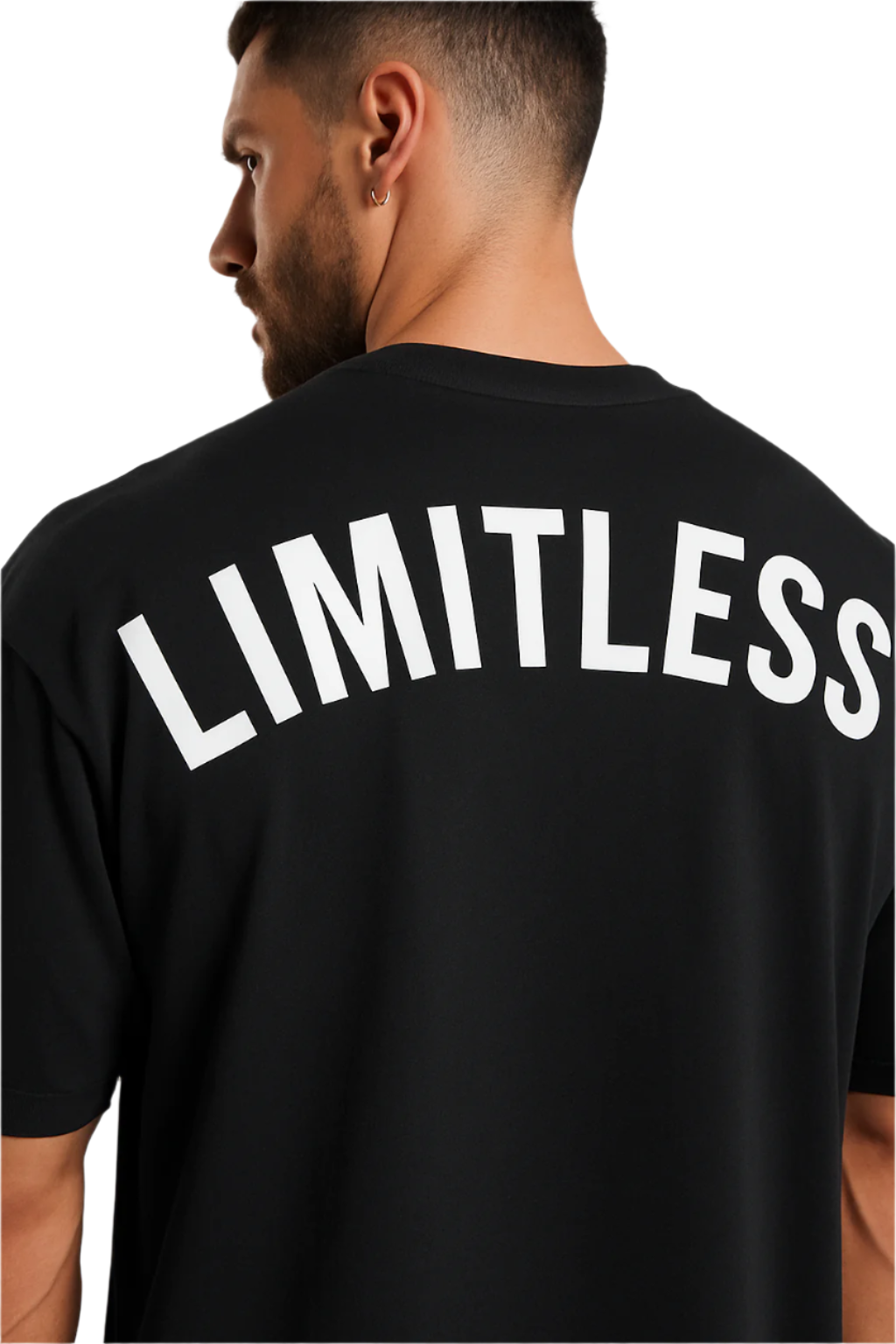 Men’s Black Oversized "LIMITLESS" Gym T-Shirt