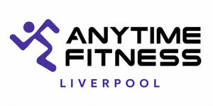 Anytime Fitness Liverpool logo with a purple abstract figure and black text on a white background