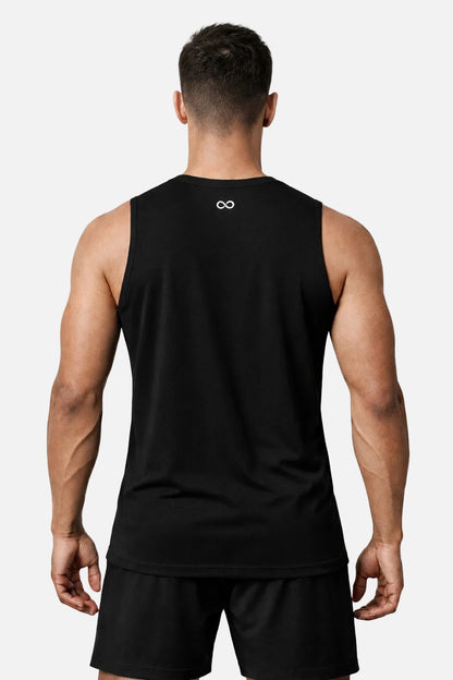 Man wearing LIMITLESS GAINS vest