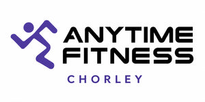 Anytime Fitness logo with 'Chorley' text on a white background