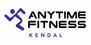Anytime Fitness Kendal logo with a purple figure and black text on a white background