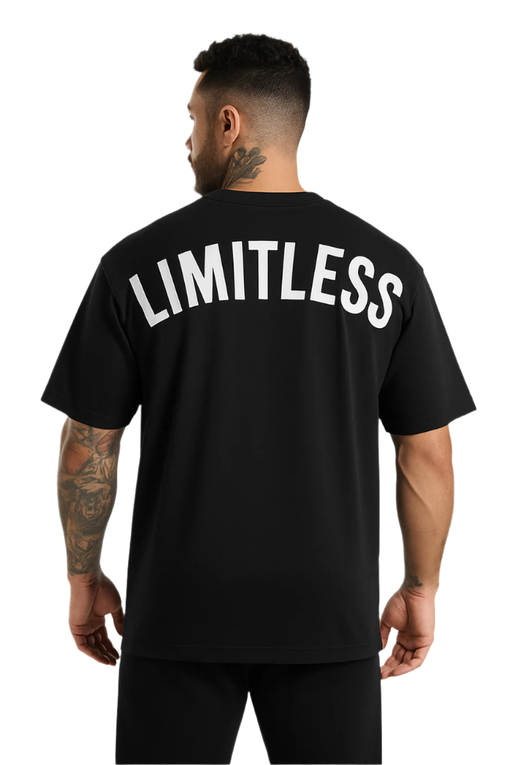 Men’s Black Oversized "LIMITLESS" Gym T-Shirt