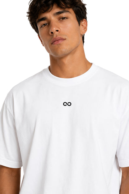 Unisex White Oversized "LIMITLESS" Gym T-Shirt