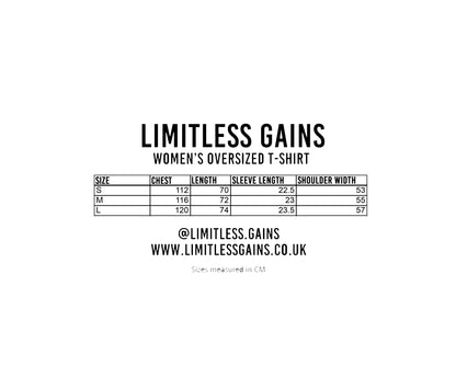 Women's White Oversized "LIMITLESS" Gym T-Shirt